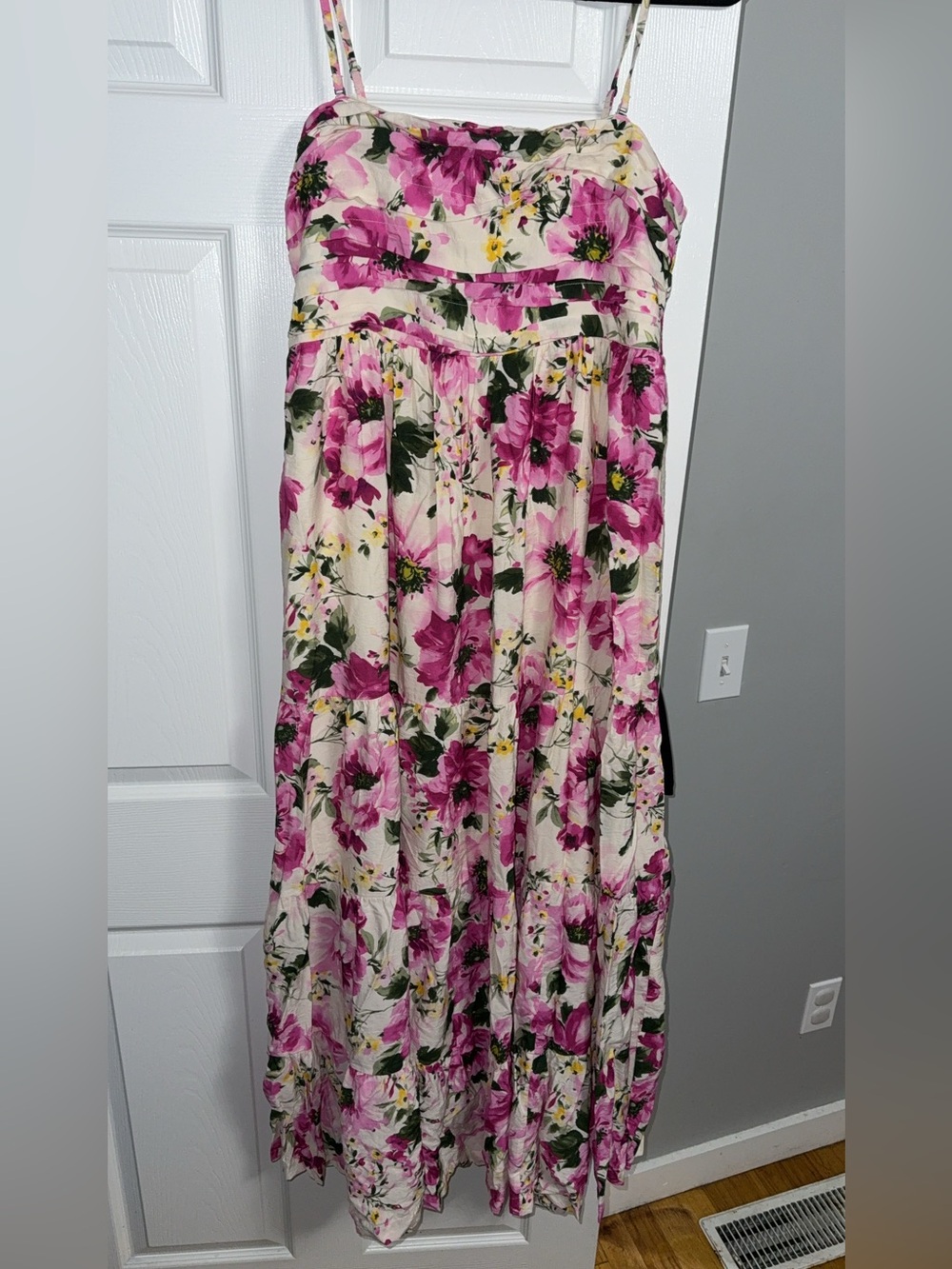Abercrombie & Fitch Pink Floral Strapless Maxi Skirt